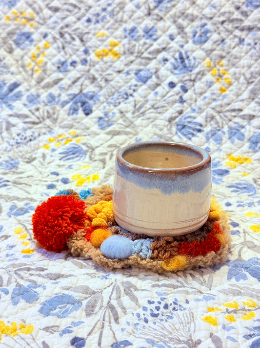 Handmade Tufted Coaster – Colorful Abstract Design