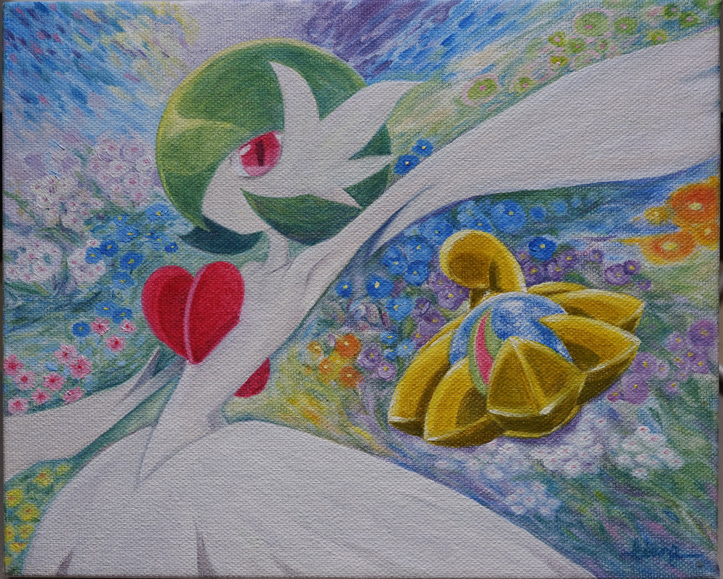 Original Oil Painting of Mega Gardevoir | Pokémon-Inspired Fantasy Art | 10" x 8" Canvas